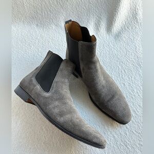 Magnanni‎ Bonn Chelsea Grey Suede Mens Boots Size 8